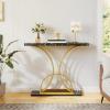imageYITAHOME Gold Console Table Modern Hallway Table 40 inch Entryway Narrow Sofa Table for Living Room Hallway Entryway Faux Marble WhiteFaux Marble Black