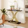 imageYITAHOME Gold Console Table Modern Hallway Table 40 inch Entryway Narrow Sofa Table for Living Room Hallway Entryway Faux Marble WhiteFaux Marble Black