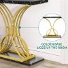 imageYITAHOME Gold Console Table Modern Hallway Table 40 inch Entryway Narrow Sofa Table for Living Room Hallway Entryway Faux Marble WhiteFaux Marble Black