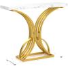 imageYITAHOME Gold Console Table Modern Hallway Table 40 inch Entryway Narrow Sofa Table for Living Room Hallway Entryway Faux Marble WhiteFaux Marble White