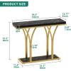 imageYITAHOME Gold Console Table with LED Lights Entryway Table Modern Narrow Sofa Side Foyer Accent Table with Faux Marble Top Luxury for Entry Way Hallway Living Room Faux Marble BlackBlack