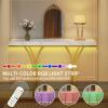 imageYITAHOME Gold Console Table with LED Lights Entryway Table Modern Narrow Sofa Side Foyer Accent Table with Faux Marble Top Luxury for Entry Way Hallway Living Room Faux Marble BlackWhite