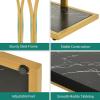 imageYITAHOME Gold Console Table with LED Lights Entryway Table Modern Narrow Sofa Side Foyer Accent Table with Faux Marble Top Luxury for Entry Way Hallway Living Room Faux Marble BlackBlack