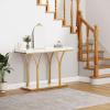 imageYITAHOME Gold Console Table with LED Lights Entryway Table Modern Narrow Sofa Side Foyer Accent Table with Faux Marble Top Luxury for Entry Way Hallway Living Room Faux Marble BlackBlack