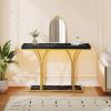 imageYITAHOME Gold Console Table with LED Lights Entryway Table Modern Narrow Sofa Side Foyer Accent Table with Faux Marble Top Luxury for Entry Way Hallway Living Room Faux Marble BlackBlack