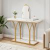 imageYITAHOME Gold Console Table with LED Lights Entryway Table Modern Narrow Sofa Side Foyer Accent Table with Faux Marble Top Luxury for Entry Way Hallway Living Room Faux Marble BlackWhite