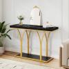 imageYITAHOME Gold Console Table with LED Lights Entryway Table Modern Narrow Sofa Side Foyer Accent Table with Faux Marble Top Luxury for Entry Way Hallway Living Room Faux Marble BlackBlack