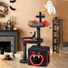 imageYITAHOME Gothic Cat Tree with Coffin Bed 63quot Tall Cat Tower for Indoor Cats with Top Perch Spacious Cat Condos Spider Hanging BallsComfy Hammock Scratching Post and Ladder Black Halloween385 in