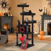 imageYITAHOME Gothic Cat Tree with Coffin Bed 63quot Tall Cat Tower for Indoor Cats with Top Perch Spacious Cat Condos Spider Hanging BallsComfy Hammock Scratching Post and Ladder Black Halloween63 in