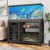 imageYITAHOME Heavy Duty 5575 Gallon Aquarium Stand with Power Outlets Cabinet for Aquarium Accessories Storage  Metal Fish Tank Stand Suitable for Fish Turtle Tank 880LBS Capacity WhiteGrey