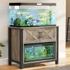 imageYITAHOME Heavy Duty 5575 Gallon Aquarium Stand with Power Outlets Cabinet for Aquarium Accessories Storage  Metal Fish Tank Stand Suitable for Fish Turtle Tank 880LBS Capacity WhiteGrey