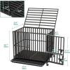 imageYITAHOME Heavy Duty Dog Crates for Small Medium Dogs 38 Inch Metal Dog Kennel Indoor with Wheels High Anxiety Dog Crate Large Dog Cage with Escape Proof Three Doors and Removable Tray374L x 224W x 327H