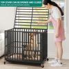 imageYITAHOME Heavy Duty Dog Crates for Small Medium Dogs 38 Inch Metal Dog Kennel Indoor with Wheels High Anxiety Dog Crate Large Dog Cage with Escape Proof Three Doors and Removable Tray374L x 224W x 327H