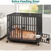imageYITAHOME Heavy Duty Dog Crates for Small Medium Dogs 38 Inch Metal Dog Kennel Indoor with Wheels High Anxiety Dog Crate Large Dog Cage with Escape Proof Three Doors and Removable Tray374L x 224W x 327H