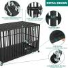 imageYITAHOME Heavy Duty Dog Crates for Small Medium Dogs 38 Inch Metal Dog Kennel Indoor with Wheels High Anxiety Dog Crate Large Dog Cage with Escape Proof Three Doors and Removable Tray472L x 295W x 323H
