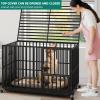 imageYITAHOME Heavy Duty Dog Crates for Small Medium Dogs 38 Inch Metal Dog Kennel Indoor with Wheels High Anxiety Dog Crate Large Dog Cage with Escape Proof Three Doors and Removable Tray472L x 295W x 323H
