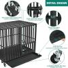 imageYITAHOME Heavy Duty Dog Crates for Small Medium Dogs 38 Inch Metal Dog Kennel Indoor with Wheels High Anxiety Dog Crate Large Dog Cage with Escape Proof Three Doors and Removable Tray374L x 224W x 327H