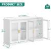imageYITAHOME Home Bar Cabinet wLED Light 55 Liquor Cabinet with 4 Doors Coffee Bar Cabinet with Adjustable Shelves Wine Cabinet for Kitchen Living Room BlackWhite
