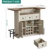 imageYITAHOME Home Bar Unit with LED Lights  Drawer Farmhouse Bar Cabinet with Glasses Holder and Wine Storage Wine Bar Cabinet Set Mini Bar with Footrest for Living Room Off WhiteWalnut GrainOff Whitewalnut Grain