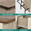 imageYITAHOME Home Bar Unit with LED Lights  Drawer Farmhouse Bar Cabinet with Glasses Holder and Wine Storage Wine Bar Cabinet Set Mini Bar with Footrest for Living Room Off WhiteWalnut GrainOff Whitewalnut Grain