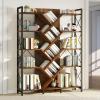 imageYITAHOME Industrial Tree Bookshelf Large 5 Tier Bookcase Tall Standing Book Shelves Organizer Display Rack for Living Room Home Office Rustic BrownRustic Brown