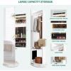 imageYITAHOME Jewelry Mirror Cabinet with Lights Full Length Mirror Jewelry Armoire LED Jewelry Organizer with 1 Coat Hanger 4 Hooks Standing Jewelry Armoires with Storage Shelves