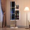 imageYITAHOME Jewelry Mirror Cabinet with Lights Full Length Mirror Jewelry Armoire LED Jewelry Organizer with 1 Coat Hanger 4 Hooks Standing Jewelry Armoires with Storage Shelves