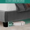 imageYITAHOME King Size Bed Frame with 58quot Tall Headboard Storage Headboard Bed with USB Charging Stations TypeC Port Velvet Upholstered Beds with Deep Button Tufted No Box Spring Needed GreyGrey
