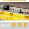 imageYITAHOME King Size Bed Frame with RGB LED Lights ampamp Storage Bookcase Headboard Upholstered Bed with Charging Station and 4 Drawers No Box Spring Needed Easy Assembly NoiseFree PU Leather WhitePu Leather White