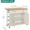 imageYITAHOME Kitchen Island with Drop Leaf Mobile Storage Island with Power Outlet Americana Rolling Kitchen Carts with Storage Shelves and Drawers Island Table on Wheels for Dining Room BeigeBeige