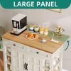 imageYITAHOME Kitchen Island with Drop Leaf Mobile Storage Island with Power Outlet Americana Rolling Kitchen Carts with Storage Shelves and Drawers Island Table on Wheels for Dining Room BeigeBeige