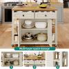 imageYITAHOME Kitchen Island with Drop Leaf Mobile Storage Island with Power Outlet Americana Rolling Kitchen Carts with Storage Shelves and Drawers Island Table on Wheels for Dining Room BeigeBeige