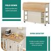 imageYITAHOME Kitchen Island with Drop Leaf Mobile Storage Island with Power Outlet Americana Rolling Kitchen Carts with Storage Shelves and Drawers Island Table on Wheels for Dining Room BeigeBeige