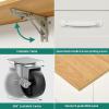 imageYITAHOME Kitchen Island with Seating 47 Inch Mobile Storage Island with Drop Leaf Rolling Islands Table with Power Outlet ampamp Spice Rack 2 Upholstered Stools and Footrest for Dining Room Off WhiteWhite Oak
