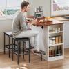 imageYITAHOME Kitchen Island with Seating 47 Inch Mobile Storage Island with Drop Leaf Rolling Islands Table with Power Outlet ampamp Spice Rack 2 Upholstered Stools and Footrest for Dining Room Off WhiteOff White