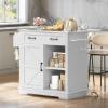 imageYITAHOME Kitchen Island with Stainless Steel Top ampamp Drop Leaf 47 Inch Kitchen Island on Wheels with Power Outlet Rolling Portable Mobile Kitchen Cart w Storage Drawer Cabinet Counter Metal Top WhiteWhite Small