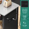 imageYITAHOME Kitchen Island with Stainless Steel Top ampamp Drop Leaf 47 Inch Kitchen Island on Wheels with Power Outlet Rolling Portable Mobile Kitchen Cart w Storage Drawer Cabinet Counter Metal Top WhiteBlack Small