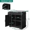 imageYITAHOME Kitchen Island with Stainless Steel Top ampamp Drop Leaf 47 Inch Kitchen Island on Wheels with Power Outlet Rolling Portable Mobile Kitchen Cart w Storage Drawer Cabinet Counter Metal Top WhiteBlack Small