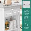 imageYITAHOME Kitchen Island with Stainless Steel Top ampamp Drop Leaf 47 Inch Kitchen Island on Wheels with Power Outlet Rolling Portable Mobile Kitchen Cart w Storage Drawer Cabinet Counter Metal Top WhiteWhite Medium