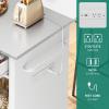 imageYITAHOME Kitchen Island with Stainless Steel Top ampamp Drop Leaf 47 Inch Kitchen Island on Wheels with Power Outlet Rolling Portable Mobile Kitchen Cart w Storage Drawer Cabinet Counter Metal Top WhiteWhite Small