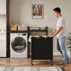 imageYITAHOME Kitchen Microwave Stand Bakers Rack with Shelf 55quot Large Kitchen Storage Shelf with Rolling Wheeled Storage BasketsHooks Coffee Bar Table Station with Dining Room Retro Brown543x 766