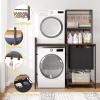 imageYITAHOME Kitchen Microwave Stand Bakers Rack with Shelf 55quot Large Kitchen Storage Shelf with Rolling Wheeled Storage BasketsHooks Coffee Bar Table Station with Dining Room Retro Brown55 x 472