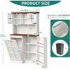 imageYITAHOME Kitchen Pantry Cabinet WTilit Out Trash Can Fit 10 Gallon 69quot Tall Farmhouse Coffee Bar Storage Cabinets with Drawers Doors Glass Display Cupboard Case Shelf Wheel Rustic Dark OakWhite Oak