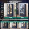 imageYITAHOME Kitchen Pantry Cabinet with Lights 61quot Metal Storage Cabinets with Adjustable Shelves Organizer Cabinet with Barn Doors Freestanding Cupboard with Drawer for Dining Living Room Navy BlueNavy Blue