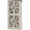 imageYITAHOME Kitchen Pantry Storage Cabinet 66quot Freestanding Farmhouse Glass Door Display Storage Cabinet with Door ampamp Shelves for Living ampamp Dinning Room WhiteWhite