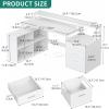 imageYITAHOME L Shaped Desk with 3 Drawers 65quot Corner Computer Desk with Power Outlets ampamp LED Lights LShaped Desk with File Cabinet ampamp Printer Stand for Home Office White ampamp OakWhite