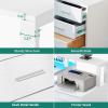 imageYITAHOME L Shaped Desk with 3 Drawers 65quot Corner Computer Desk with Power Outlets ampamp LED Lights LShaped Desk with File Cabinet ampamp Printer Stand for Home Office White ampamp OakWhite