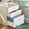 imageYITAHOME L Shaped Desk with 3 Drawers 65quot Corner Computer Desk with Power Outlets ampamp LED Lights LShaped Desk with File Cabinet ampamp Printer Stand for Home Office White ampamp OakWhite  Oak