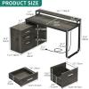 imageYITAHOME L Shaped Desk with Drawers 55quot Corner Computer Desk with Power Outlets LShaped Desk with LED Lights ampamp File Cabinet for Home Office GreyGrey  White