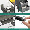 imageYITAHOME L Shaped Desk with File Drawers 71quot L Shaped Computer Desk with Power Outlet ampamp LED Lights Corner Office Desk with Storage Shelves ampamp Printer Stand Gaming Desk with Monitor Shelf BrownGrey